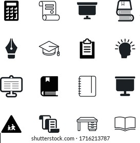 education vector icon set such as: notepad, academy, report, diary, fountain, detail, nib, educator, idea, science, traffic, digital, ink, classic, desk, warning, vintage, table, magazine, academic