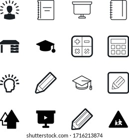 education vector icon set such as: academy, celebration, warning, analysis, comfortable, caution, children, furniture, class, tool, desk, group, workplace, wooden, up, texture, master, directory