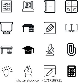 education vector icon set such as: imagination, economy, document, fountain, frame, creative, view, modern, library, light, smart, diary, laboratory, lightbulb, diagram, pen, clip, zoom, success