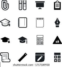 education vector icon set such as: vintage, checklist, publish, length, open, detail, steel, orange, achievement, scale, little, pen, singer, analysis, calligraphy, street, a, attachment, roll