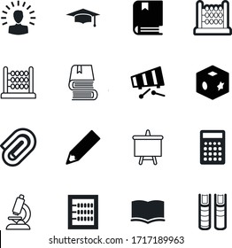 education vector icon set such as: marketing, presentation, block, magazine, attachment, toys, empty, medicine, laboratory, creativity, innovation, educator, magnify, zoom, financial, microscope, hat