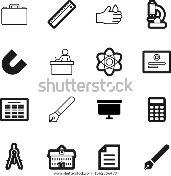 education vector icon set such as: text,\
calendar, working, maths, image, attract, economy, seal,\
businessman, file, case, glass, governmental, presentation,\
decoration, tube, geometry,\
government