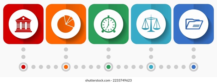 Iconos de vectores educativos, colección de botones web de diseño plano escolar, plantilla de infografía de concepto de negocio