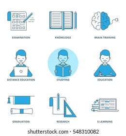 Education vector icons set 