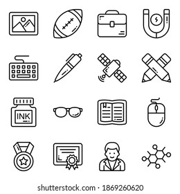 Education vector icons set, in flat design education, school, Collection of modern pictograms and university with elements for mobile concepts and web apps.