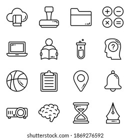 Education vector icons set, in flat design education, school, Collection of modern pictograms and university with elements for mobile concepts and web apps.