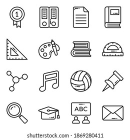 Education vector icons set, in flat design education, school, Collection of modern pictograms and university with elements for mobile concepts and web apps.