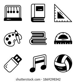 Education vector icons set, in flat design education, school, Collection of modern pictograms and university with elements for mobile concepts and web apps.