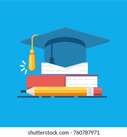 Education Vector Illustration Academy Hat On Stock Vector (Royalty Free ...