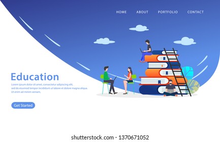 education vector illustration concept, can use for, landing page, template, ui, web, mobile app, poster, banner, flyer
