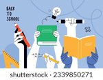 Education. Vector illustration concepts for graphic and web design, business presentation, marketing and print material. Back to school.