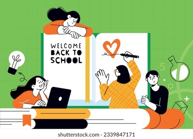 Education. Vector illustration concepts for graphic and web design, business presentation, marketing and print material. Back to school.