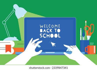 Education. Vector illustration concepts for graphic and web design, business presentation, marketing and print material. Back to school. Distance education, online learning.