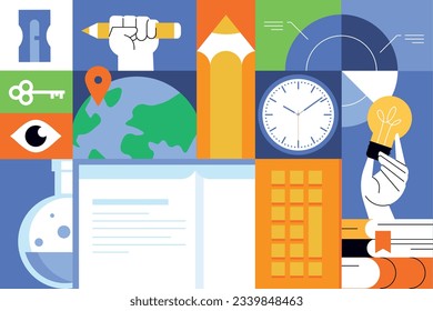 Education. Vector illustration concepts for graphic and web design, business presentation, marketing and print material. Back to school.