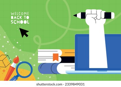 Education. Vector illustration concepts for graphic and web design, business presentation, marketing and print material. Back to school. Distance education, online learning.