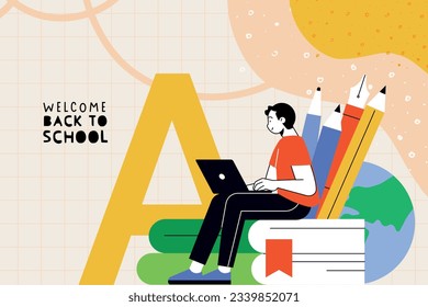 Education. Vector illustration concepts for graphic and web design, business presentation, marketing and print material. Back to school.