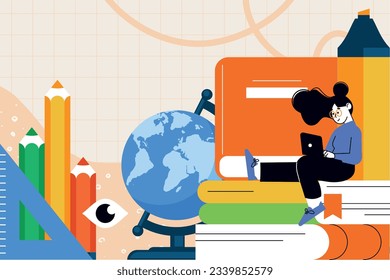 Educación. Conceptos de ilustración vectorial para diseño gráfico y web, presentación de negocios, marketing y material impreso. De vuelta a la escuela.