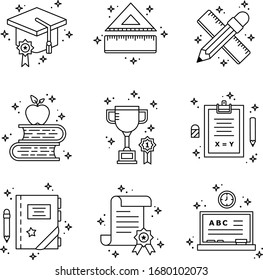 Education Vector Illustrations Pack with Line Style