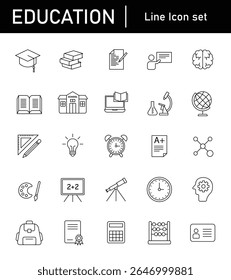 education vector line icon set
