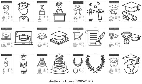 Education vector line icon set isolated on white background. Education line icon set for infographic, website or app. Scalable icon designed on a grid system.