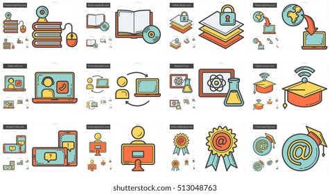 Education vector line icon set isolated on white background. Education line icon set for infographic, website or app. Scalable icon designed on a grid system.