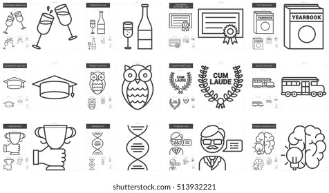 Education vector line icon set isolated on white background. Education line icon set for infographic, website or app. Scalable icon designed on a grid system.