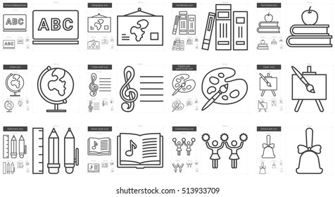 Education vector line icon set isolated on white background. Education line icon set for infographic, website or app. Scalable icon designed on a grid system.