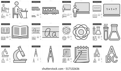Icono de línea vector de educación aislado en fondo blanco. Icono de línea de educación establecido para infografía, sitio web o aplicación. Icono escalable diseñado en un sistema de cuadrícula.