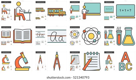 Icono de línea vector de educación aislado en fondo blanco. Icono de línea de educación establecido para infografía, sitio web o aplicación. Icono escalable diseñado en un sistema de cuadrícula.