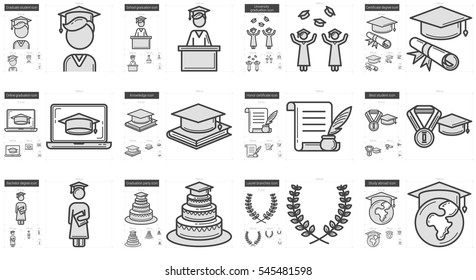 Education vector line icon set isolated on white background. Education line icon set for infographic, website or app. Scalable icon designed on a grid system.