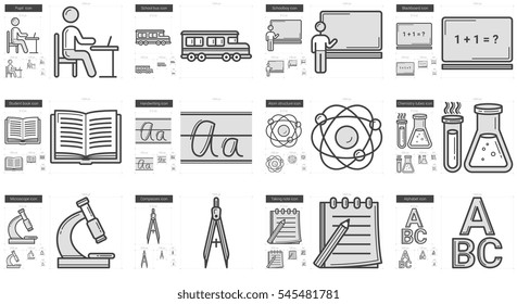 Icono de línea vector de educación aislado en fondo blanco. Icono de línea de educación establecido para infografía, sitio web o aplicación. Icono escalable diseñado en un sistema de cuadrícula.