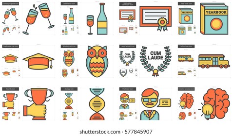 Bildung, Vektorgrafik Symbol einzeln auf weißem Hintergrund. Bildungs-Line-Symbol für Infografik, Website oder App. Skalierbares Symbol, das auf einem Gittersystem entworfen wurde.