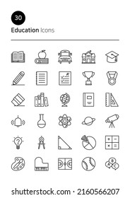Education vector line icons set.