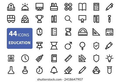 Education Vector Line Icons Set.