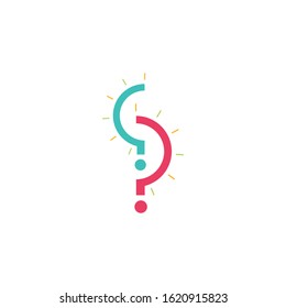 Education vector logo design. Question and answer vector logo template.