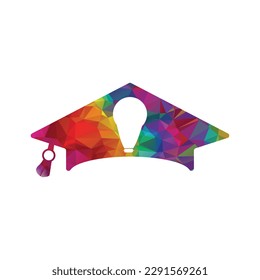 Education vector logo design template. Graduation cap with light bulb icon.