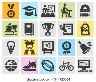 education vector logo design template. school or study icons