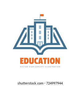 Education - vector logo template concept illustration. Book learning creative sign. Emblem for school or university. Graphic design elements. 
