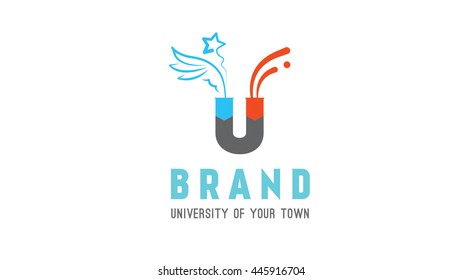 Education vector logo template. University brand. School sign. 