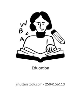 Education vector outline style Design Vector Stock illustration. 