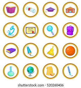 Education vector set in cartoon style isolated on white background