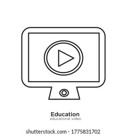 Education video vector illustration lineal color and filled design