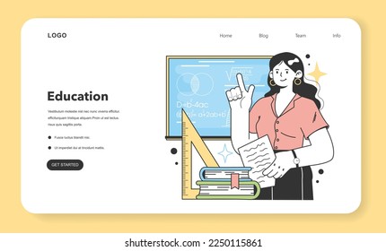 Education web banner or landing page. Industries and areas for a starting and developing a new start-up, local business. Potential for growth and success. Flat Vector Illustration