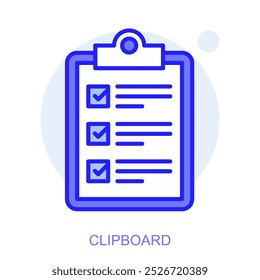 Icono de Web de Educación en estilo de línea para Web y App móvil. Símbolo de un Portapapeles. Ilustración vectorial
