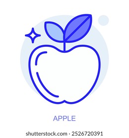 Education web icon in line style for web and mobile app. Symbol of an apple. Vector illustration