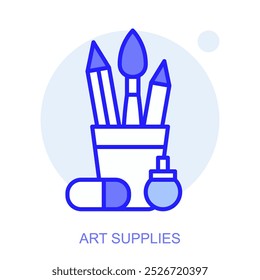 Education web icon in line style for web and mobile app. Symbol of an art supplies. Vector illustration