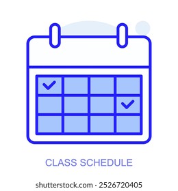 Ícone de educação na Web em estilo de linha para aplicativos móveis e da Web. Símbolo de uma agenda de classe. Ilustração vetorial