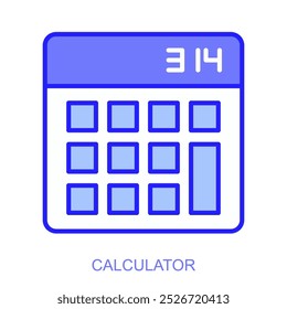 Education web icon in line style for web and mobile app. Symbol of a calculator. Vector illustration