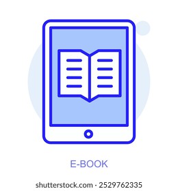 Ícone de educação na Web em estilo de linha para aplicativos móveis e da Web. Símbolo de um e-book. Ilustração vetorial