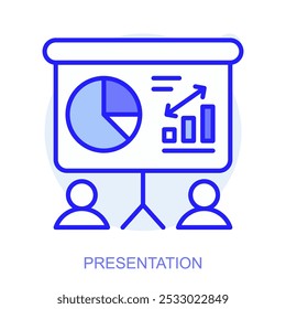 Icono de Web de Educación en estilo de línea para Web y App móvil. Símbolo de una presentación. Ilustración vectorial